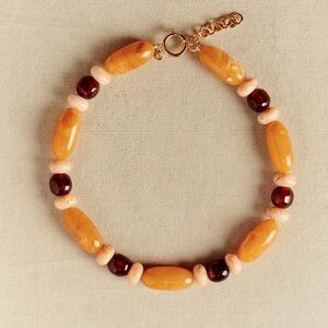 Sezane Morgane Necklace Caramel Multi - Pink Creation